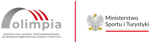 logotyp programu olimpia: na zdjęciu widocze są logo programu oraz wizerunek godła Rzeczypospolitej Polskiej, barwy Rzeczypospolitej Polskiej i napis Minister Sportu i Turystyki